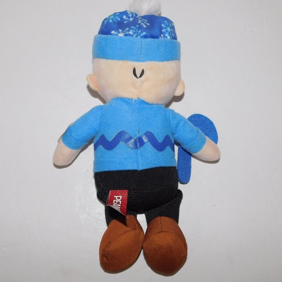 Charlie Brown Peanuts 10" Plush Blue Holding Candy Cane Musical stuffed Doll - Picture 7 of 7